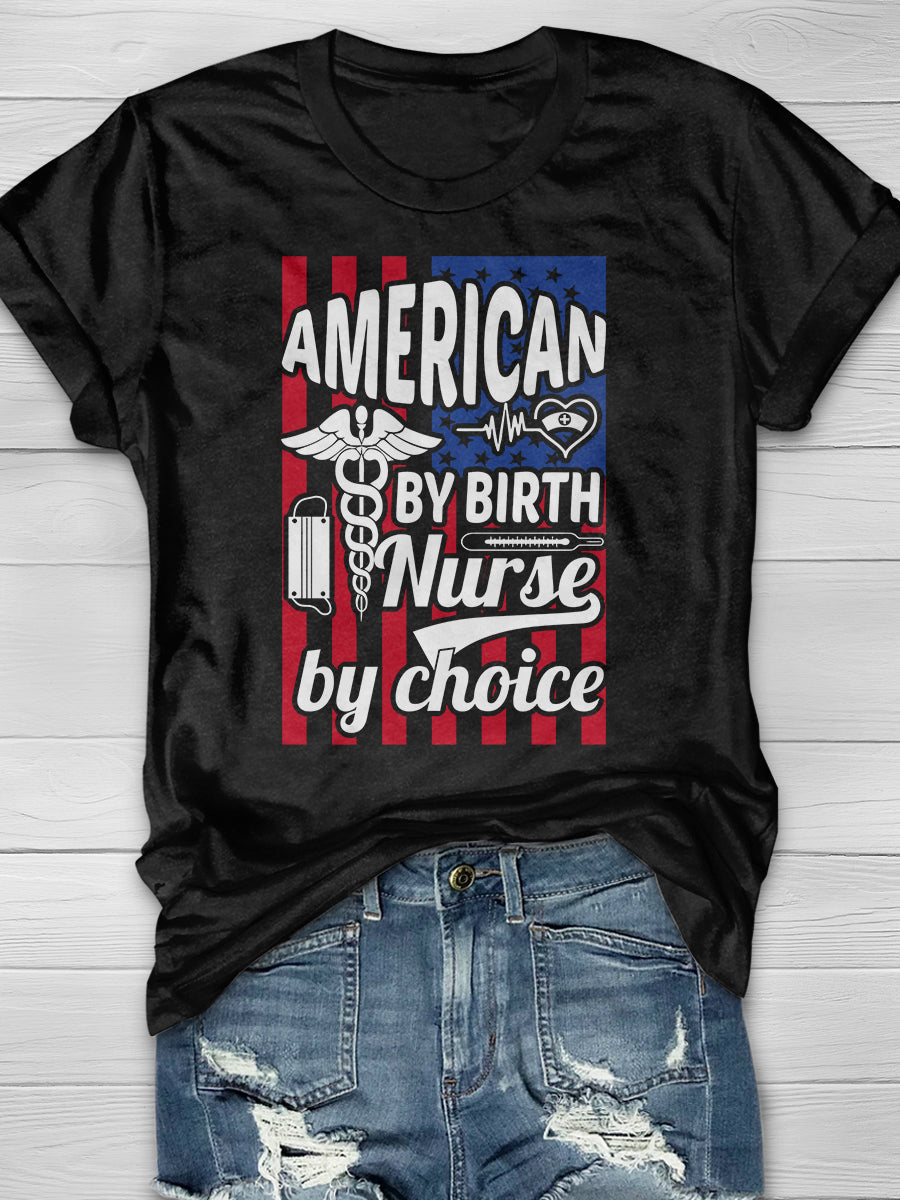 American Nurse Print Short Sleeve T-shirt