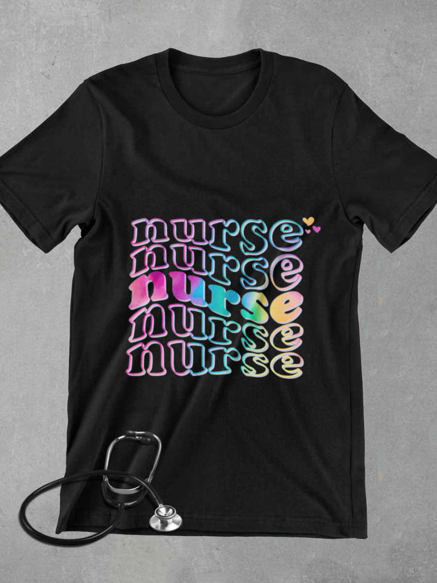 Tie-dye Nurse Graphic T-shirt