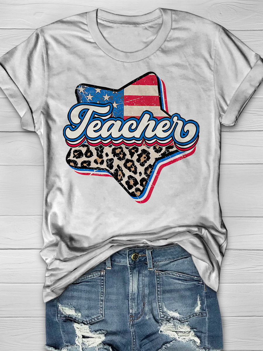 Teacher Print Graphic T-shirts