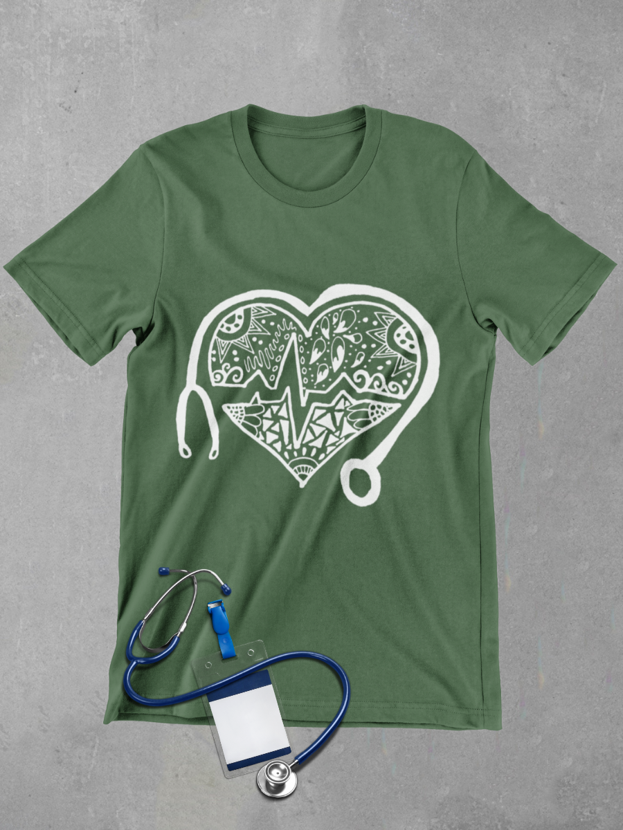 Nurse Heartbeat Graphic T-shirt