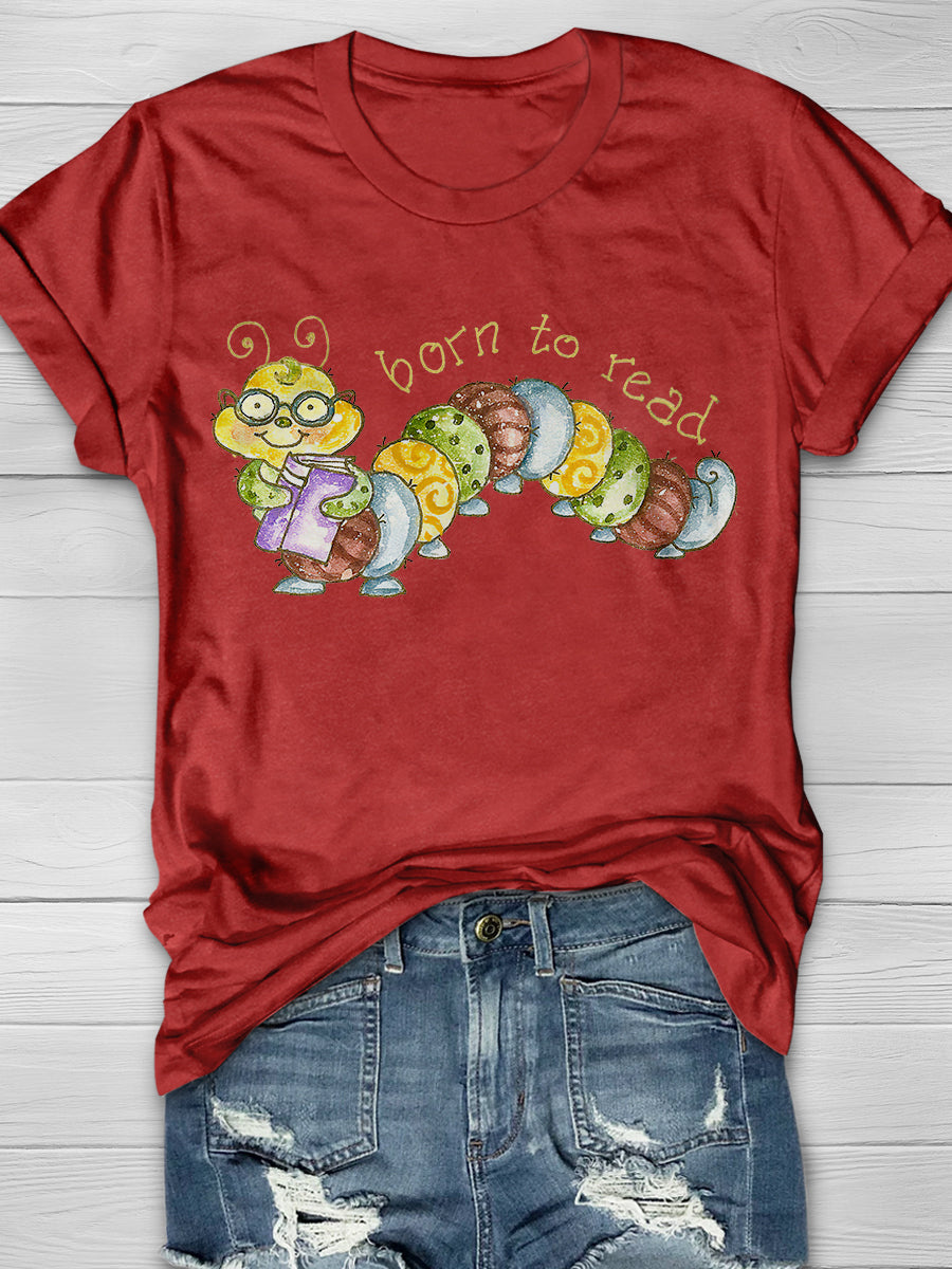 Born To Read Print Graphic T-shirts