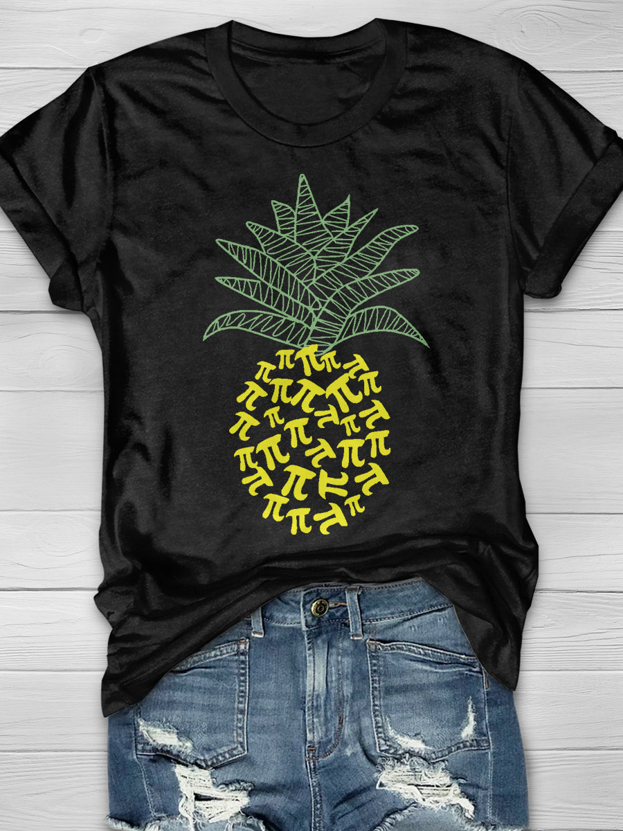 Pineapple Math Print Graphic T-shirts