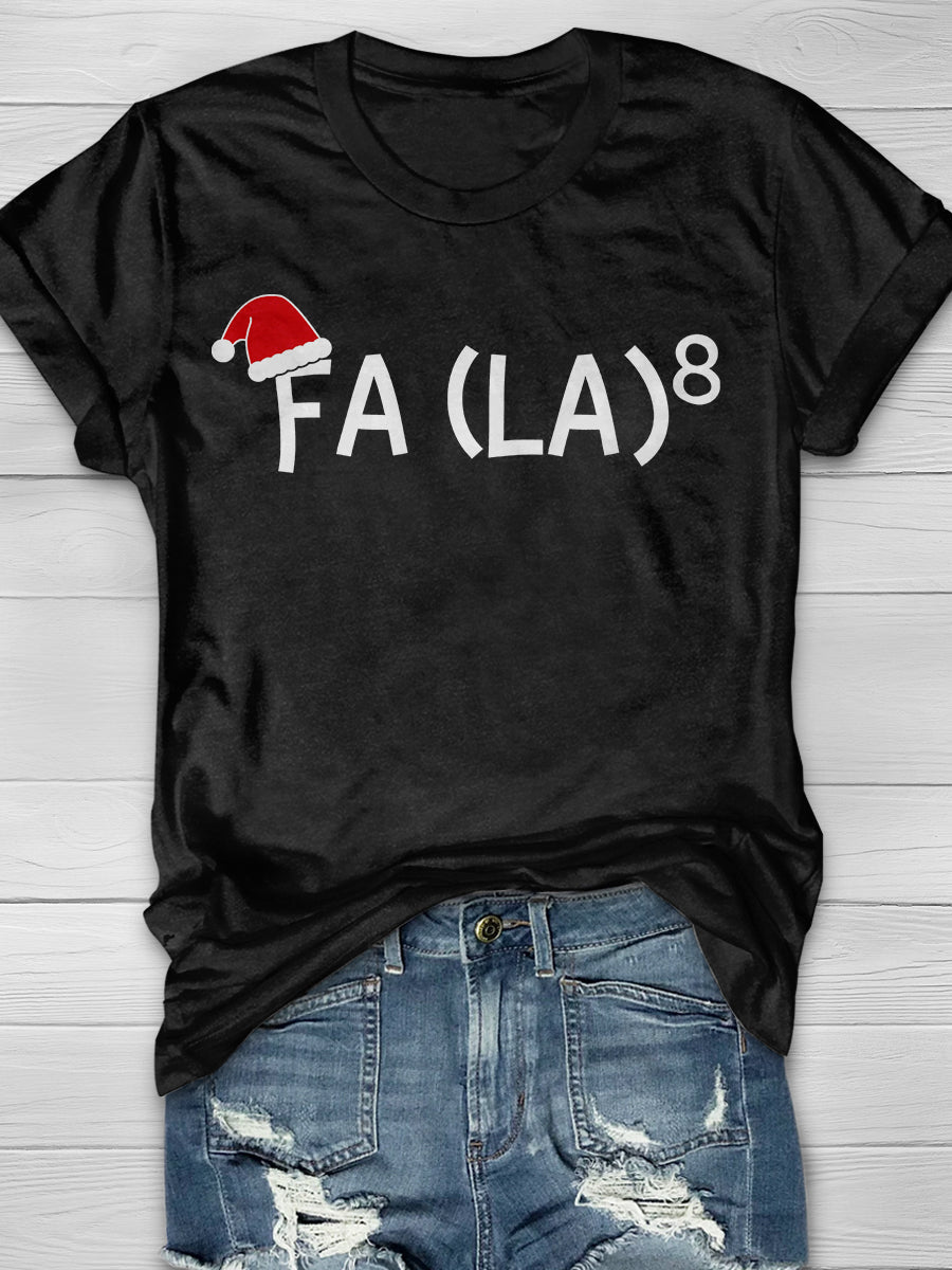 Funny Fa La 8 Christmas Math Teacher Print Graphic T-shirts
