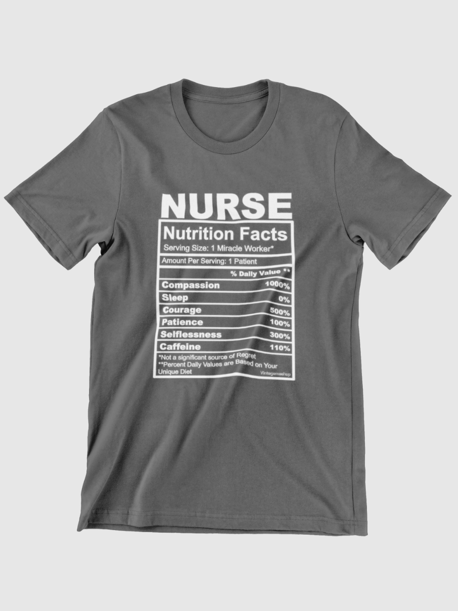 Nurse Nutrition Facts Graphic T-shirt
