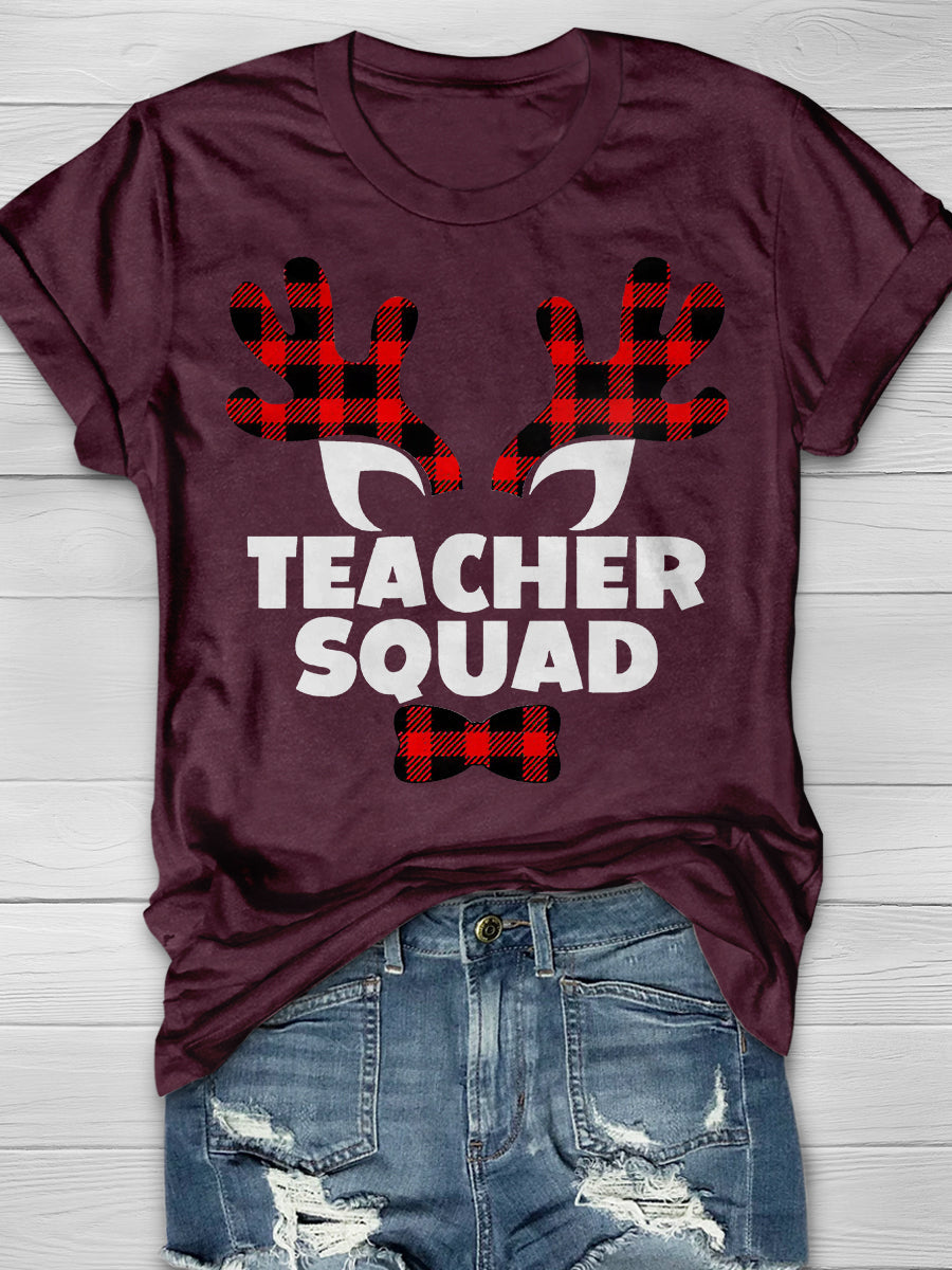 Teacher Squad Christmas Print Graphic T-shirts