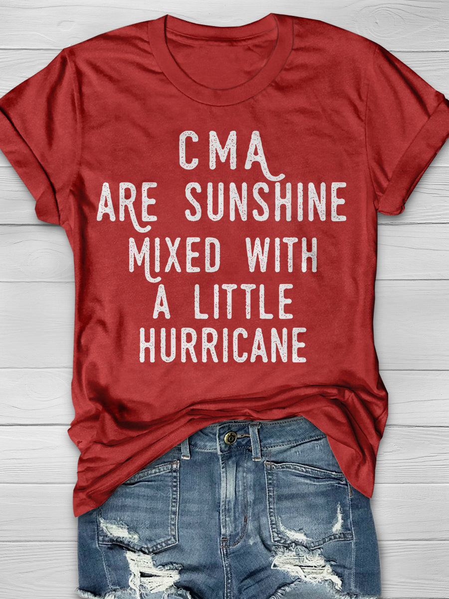 CMA Are Sunshine Mixed With A Little Print Short Sleeve T-shirt