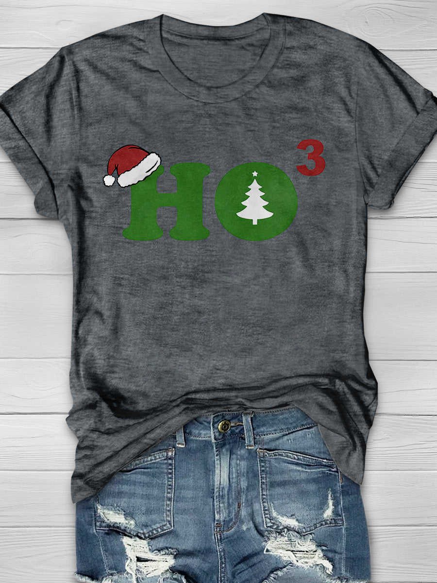 Ho Cubed Merry Christmas Print Graphic T-shirts