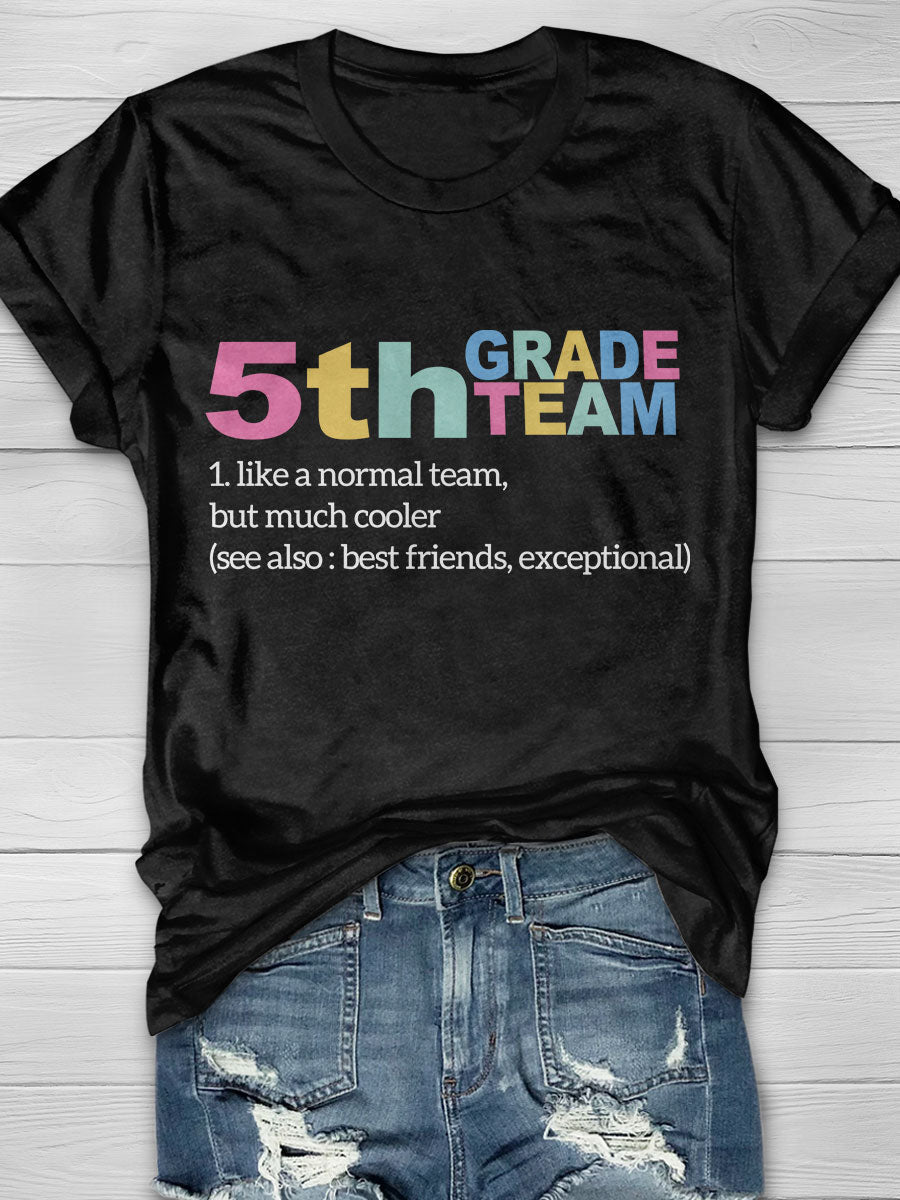 5th Grade Teacher Print Short Sleeve T-shirt