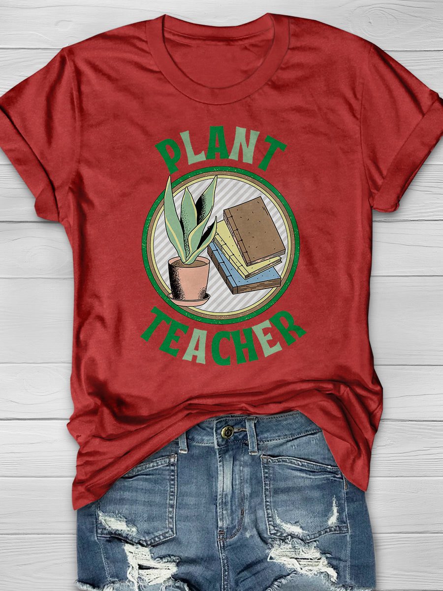 Plant Teacher Print Graphic T-shirts