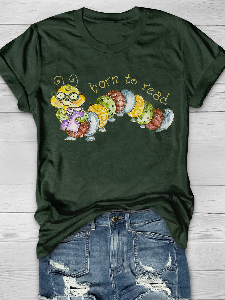 Born To Read Print Graphic T-shirts