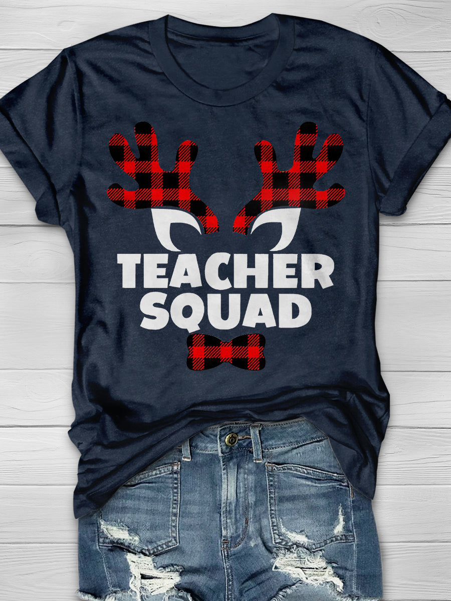 Teacher Squad Christmas Print Graphic T-shirts