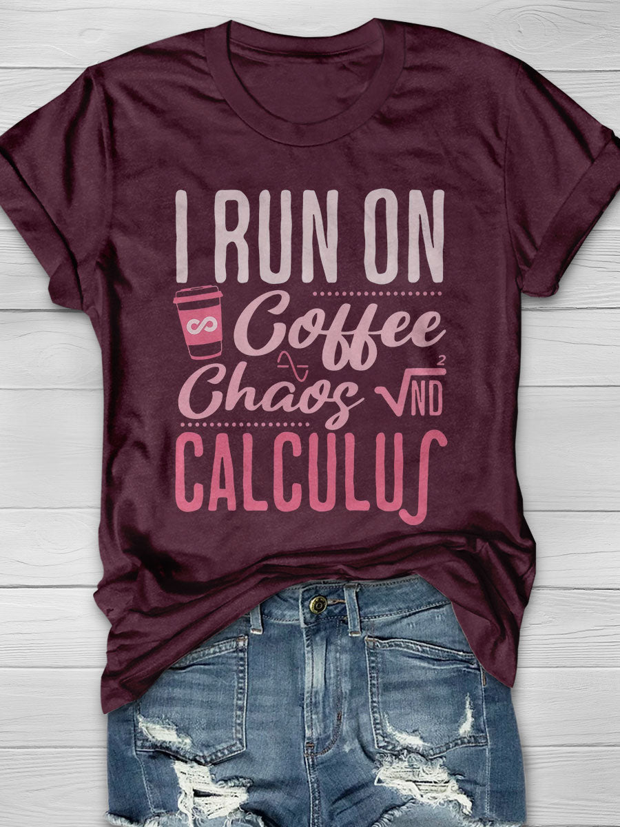Coffee Lover Math Print Short Sleeve T-shirt