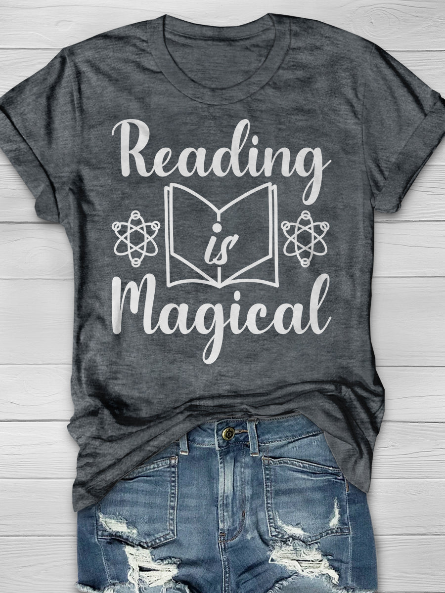 Reading Is Magical Print Graphic T-shirts