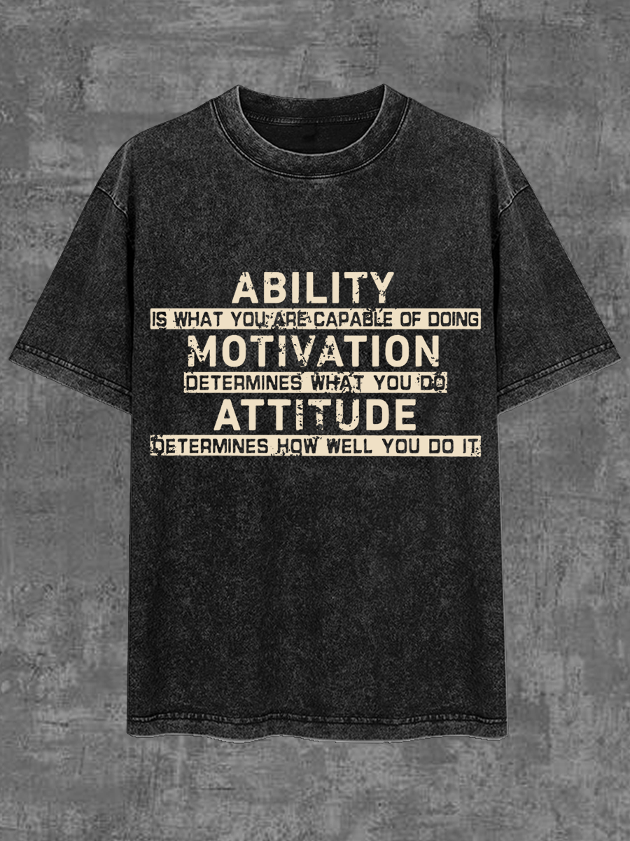 Ability Motivation Attitude Vintage Washed T-shirt