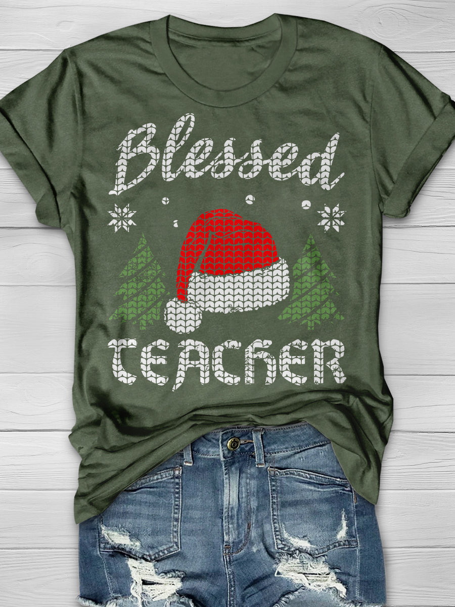 Blessed Teacher Print Graphic T-shirts