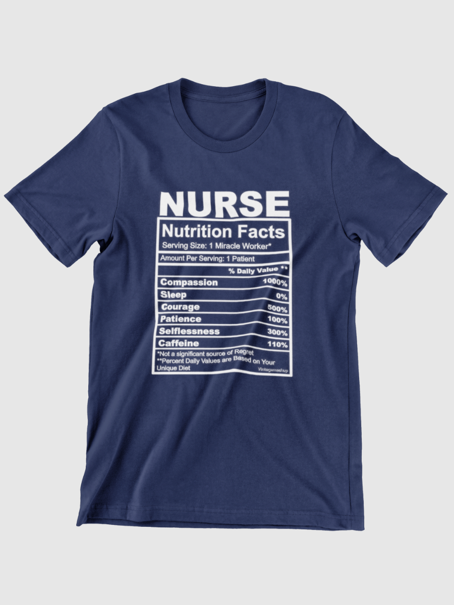 Nurse Nutrition Facts Graphic T-shirt