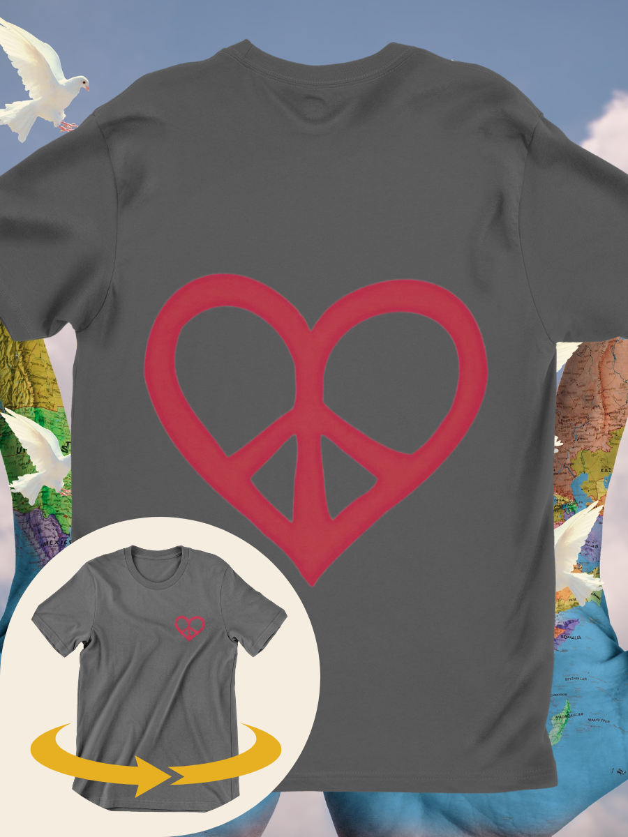 Peace& Love Heart Graphic T-shirts