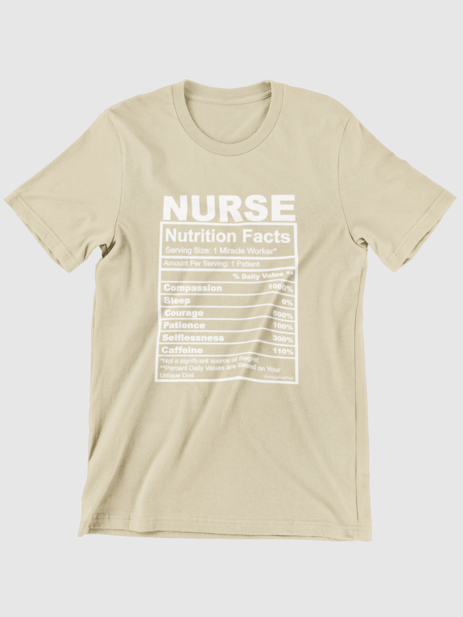 Nurse Nutrition Facts Graphic T-shirt