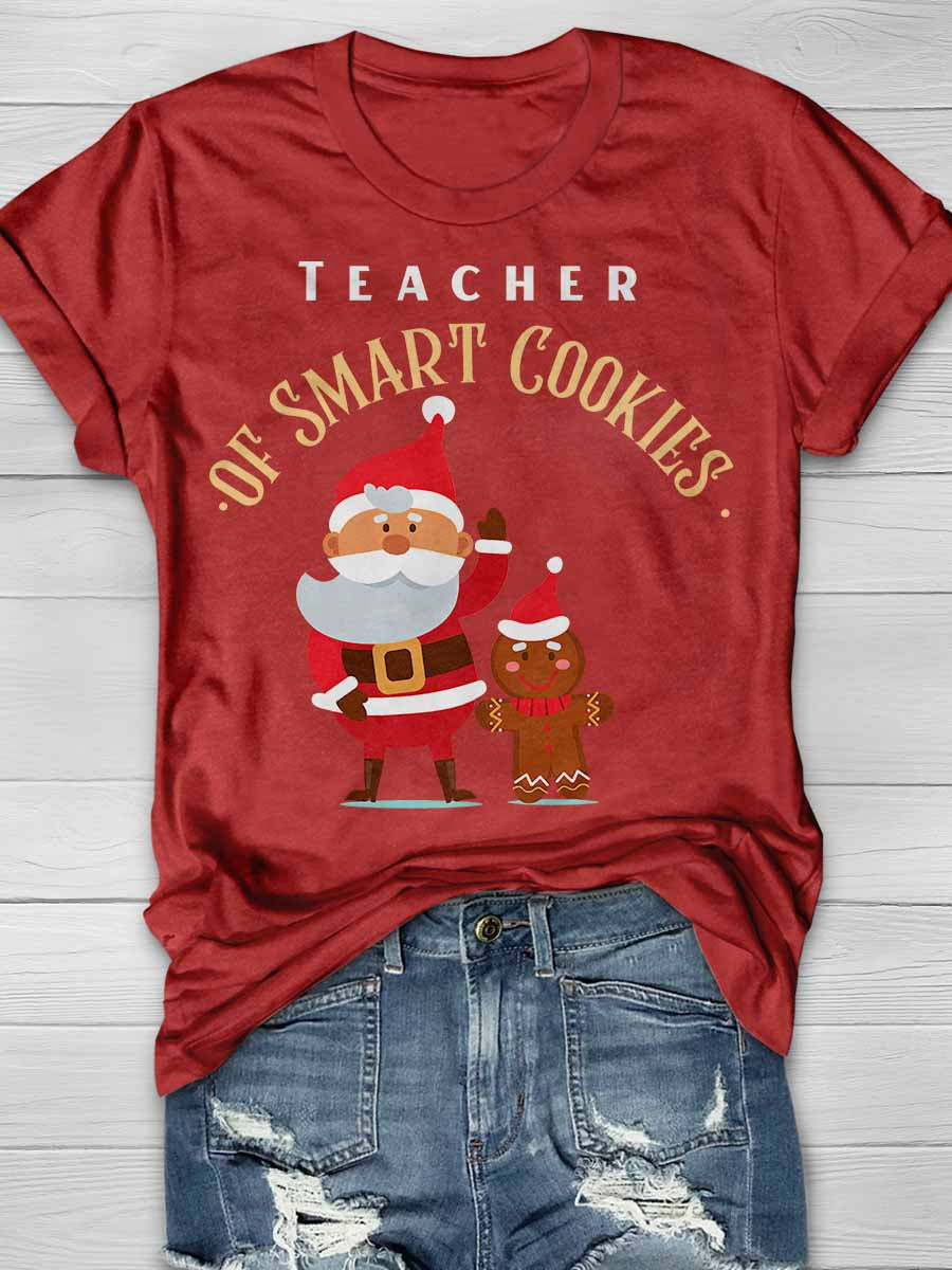 Teacher of Smart Cookies Print Graphic T-shirts