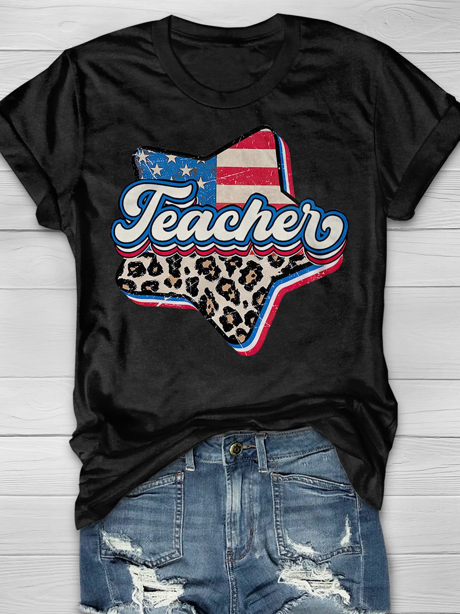 Teacher Print Graphic T-shirts