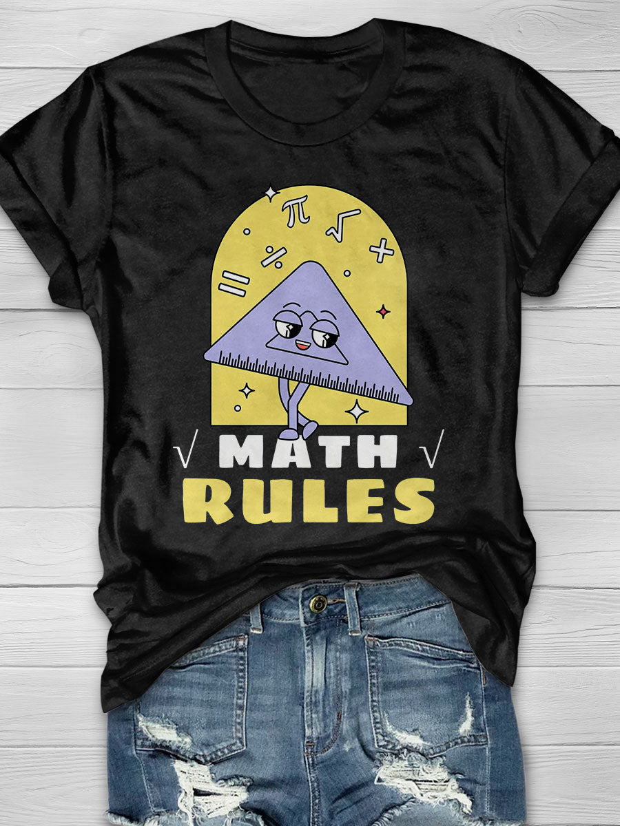 Math Rules Basic Math Go math Discrete Math Print Graphic T-shirts