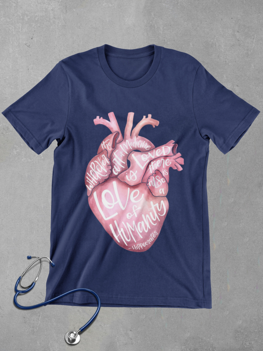 Heart of Medicine Journal Nurse Graphic T-shirt