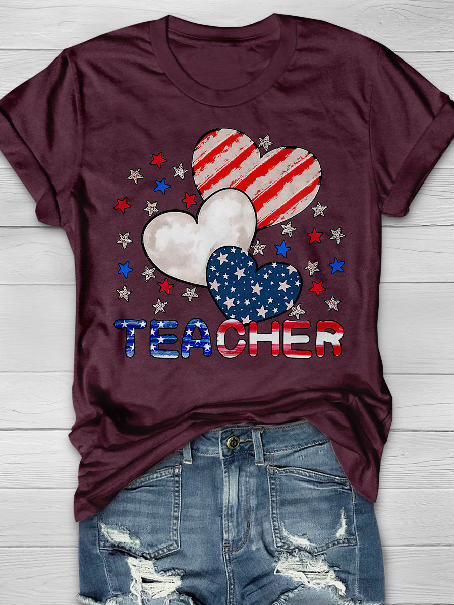 Teacher Print Graphic T-shirts