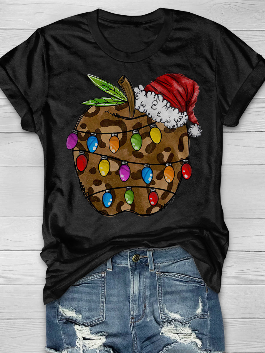 Apple Teacher Print Graphic T-shirts