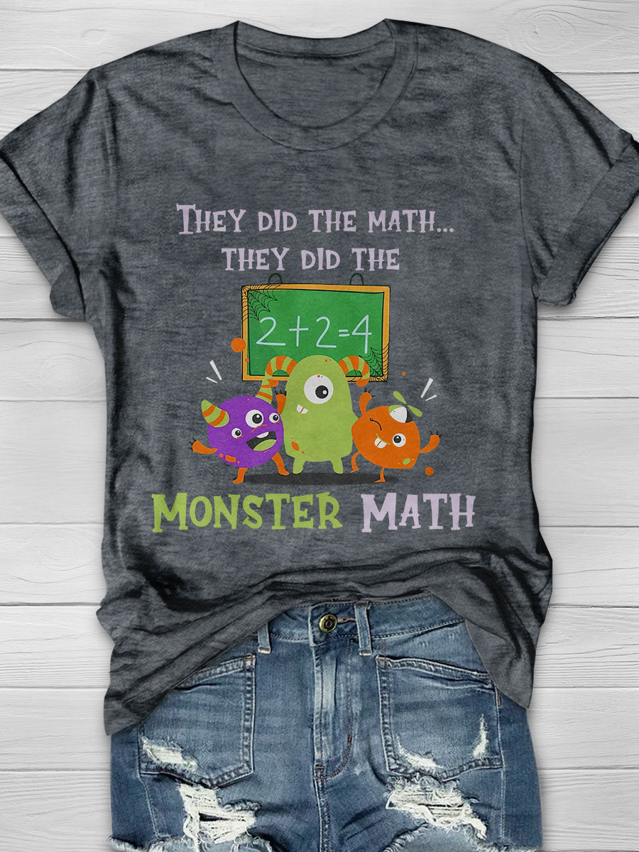 Monster Math Print Short Sleeve T-shirt
