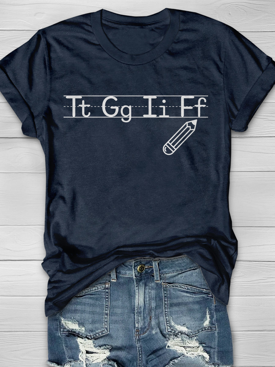 T G I F Teacher Print Graphic T-shirts