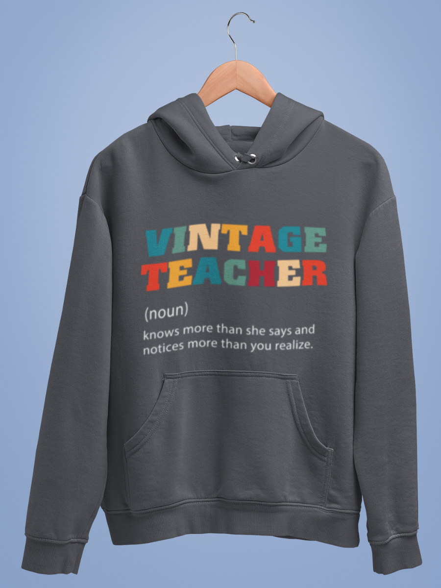 Vintage Teaher Graphic Pure Cotton Hoodie