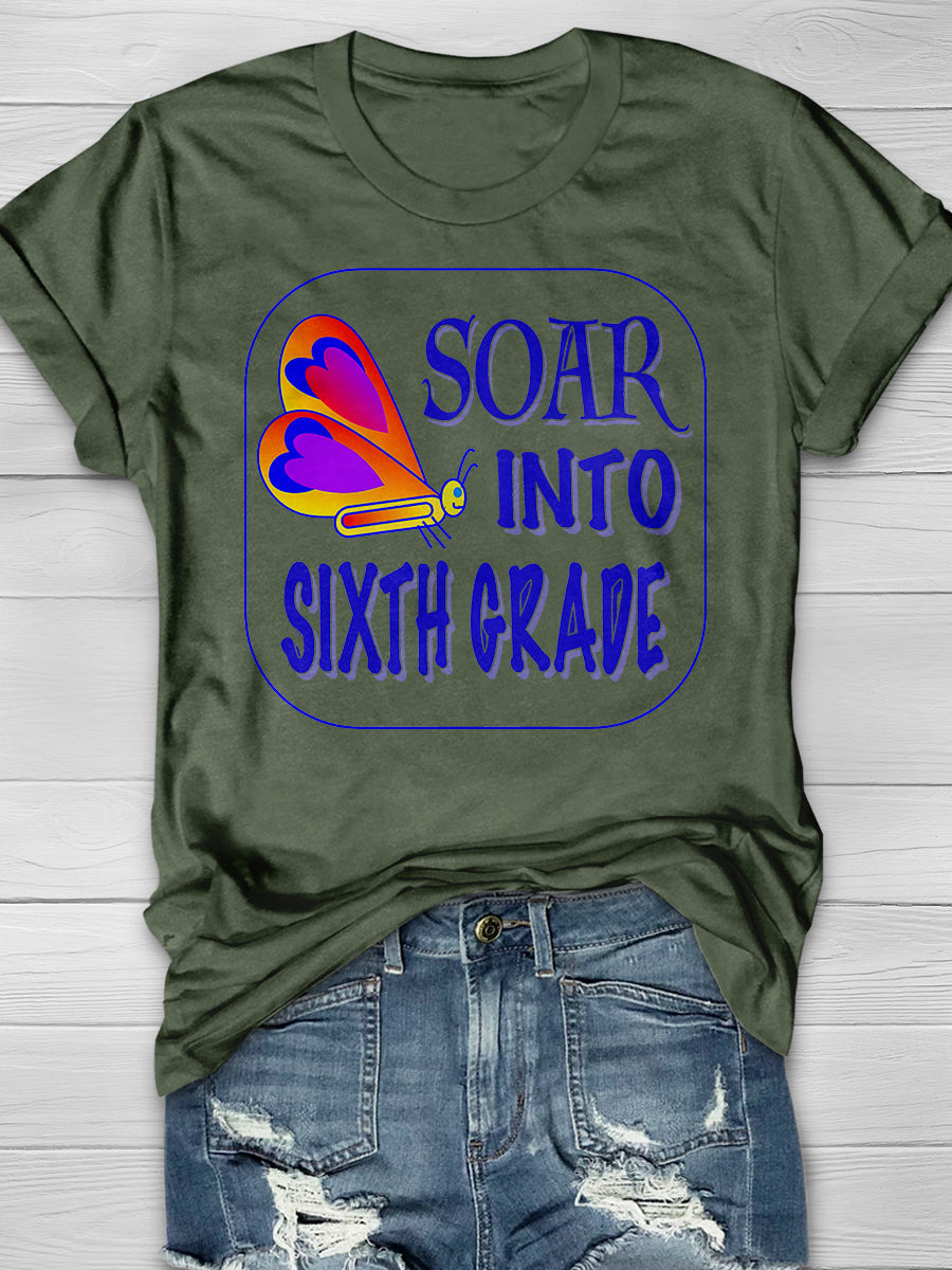 Soar Into Sixth Grade Print Graphic T-shirts
