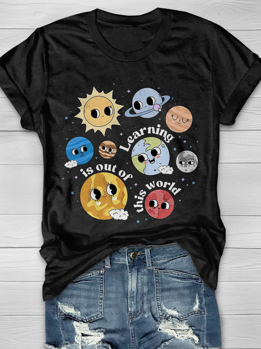 Solar System Teacher Print Short Sleeve T-shirt