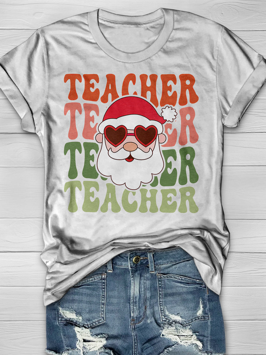 Teacher Christmas Print Graphic T-shirts