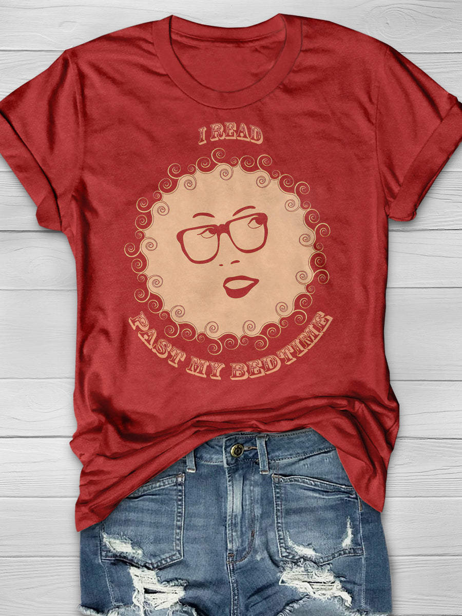 I Read Past My Bedtime Print Graphic T-shirts