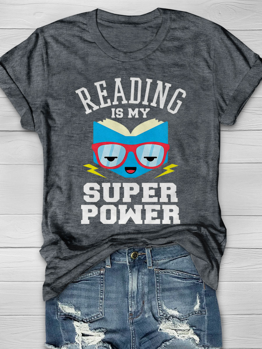 Reading is my Superpower Print Short Sleeve T-shirt