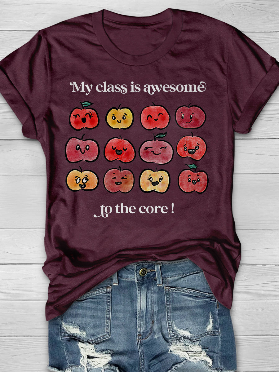 My Class Is Awesome To The Core! Print Graphic T-shirts