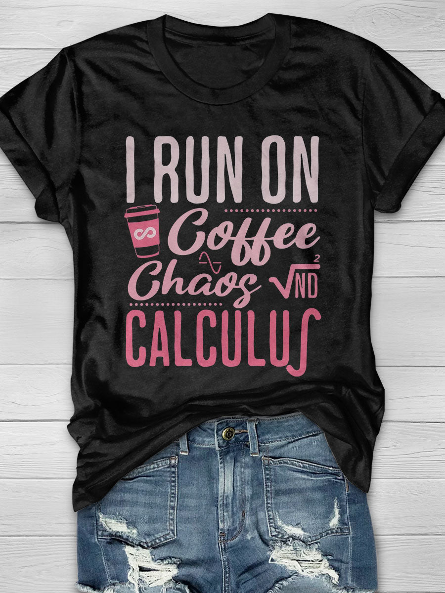 Coffee Lover Math Print Short Sleeve T-shirt