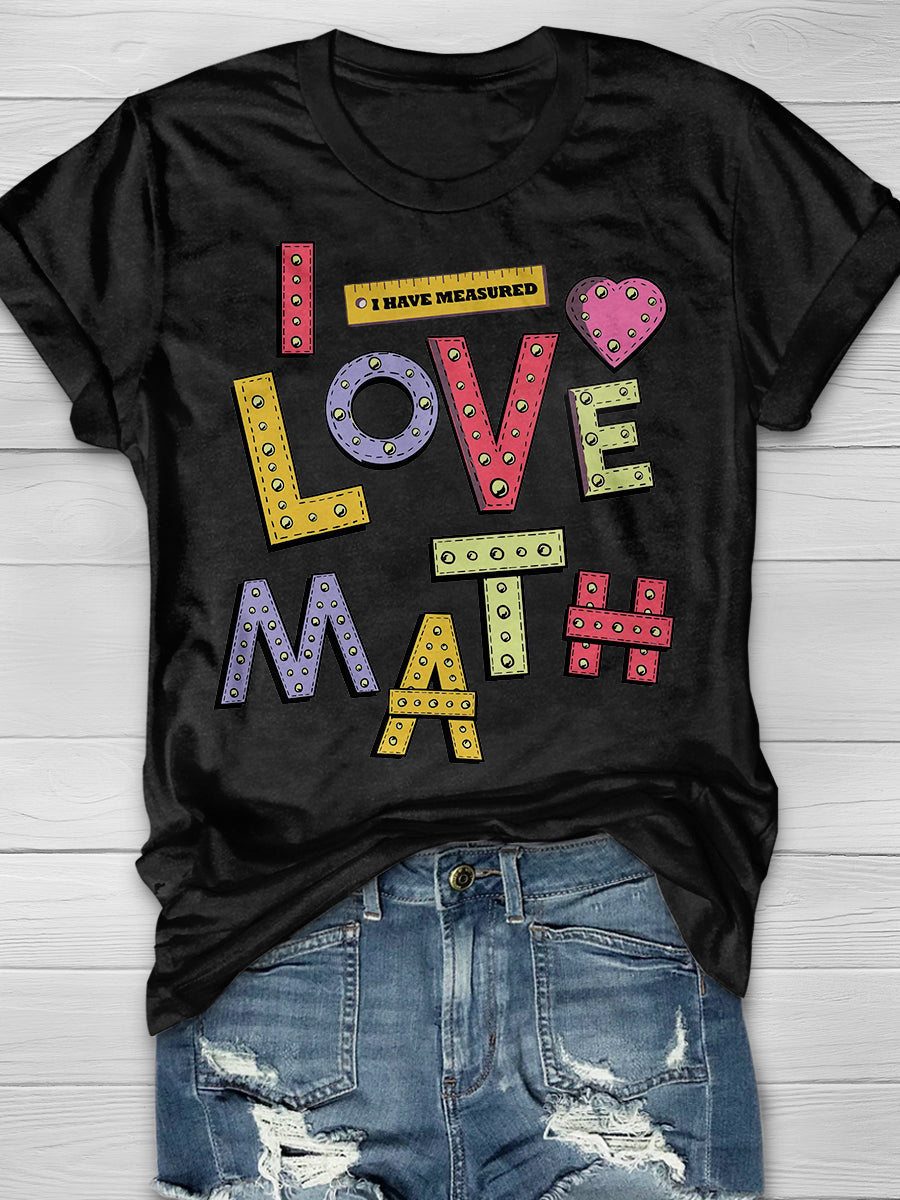 I Love Math Print Graphic T-shirts