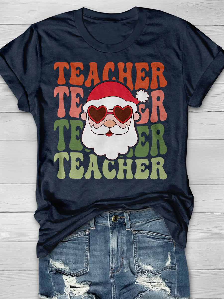 Teacher Christmas Print Graphic T-shirts