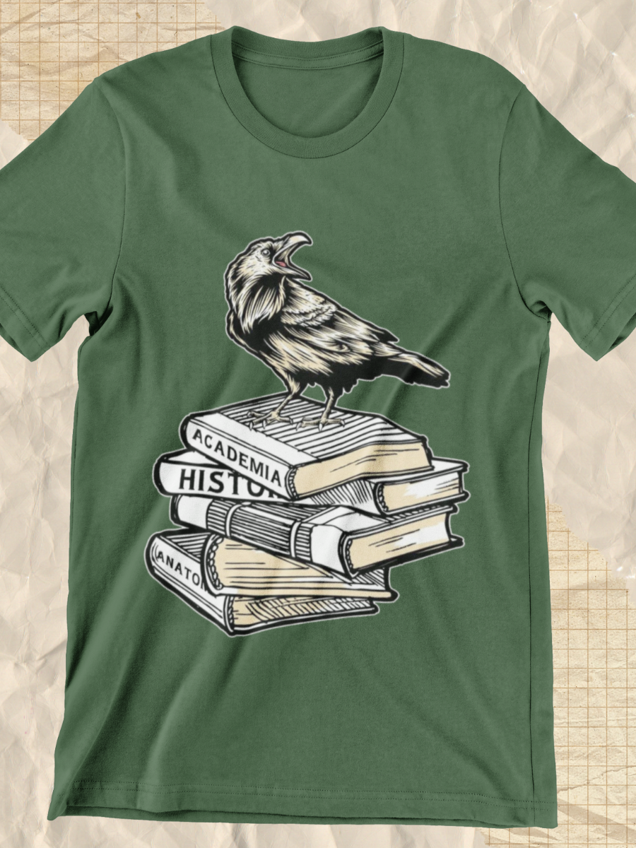 Dark Academia Aesthetic Raven Crow Graphic T-shirt