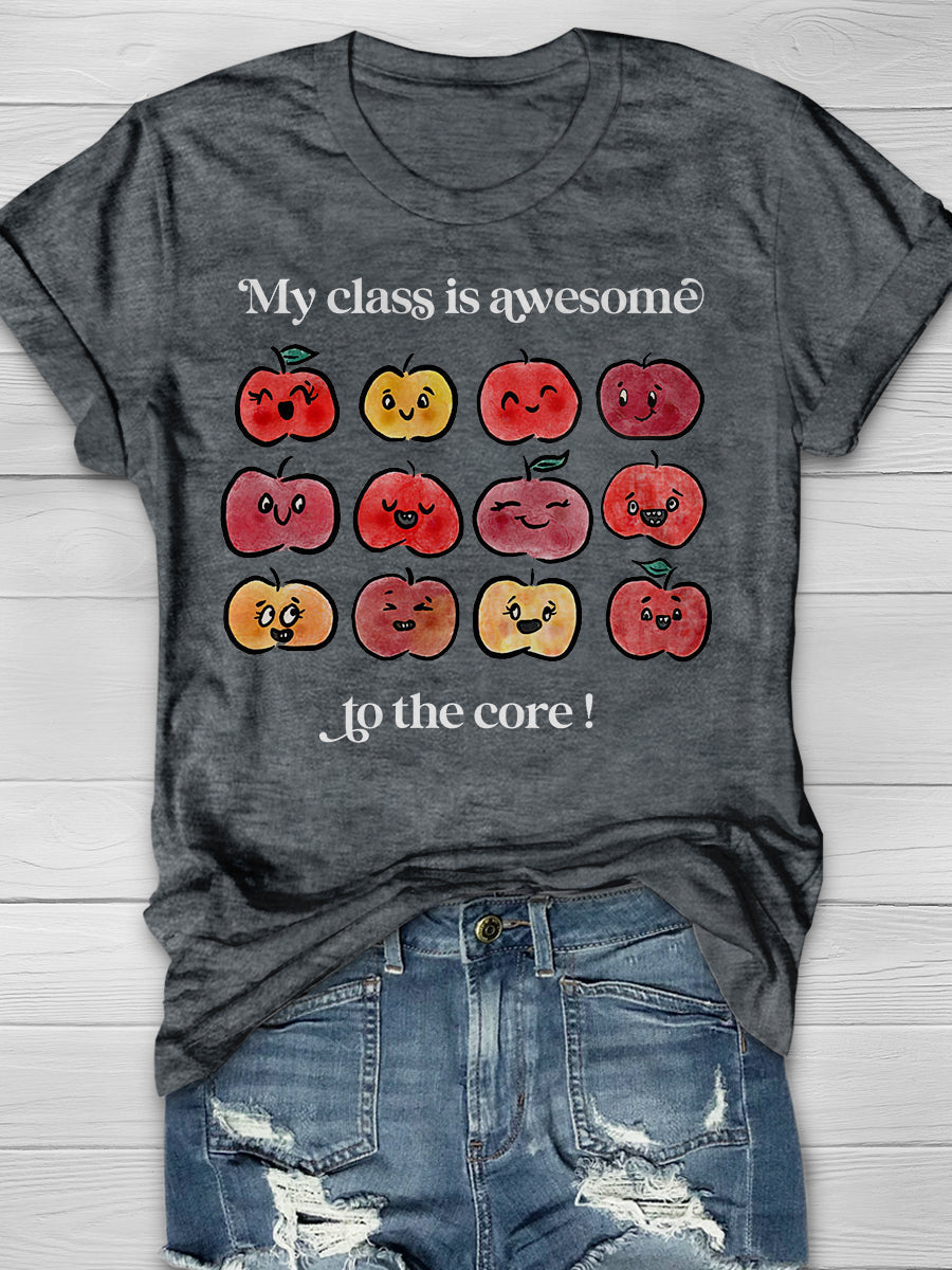 My Class Is Awesome To The Core! Print Graphic T-shirts