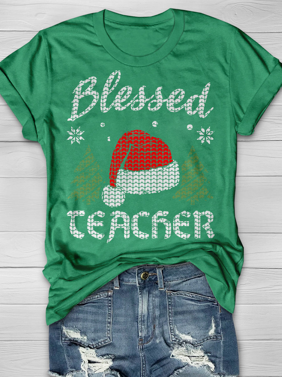 Blessed Teacher Print Graphic T-shirts