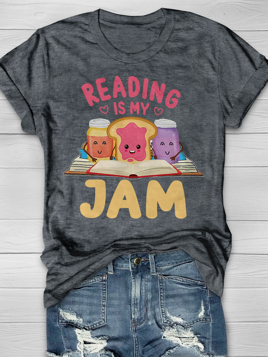 Reading Is My Jam Print Graphic T-shirts