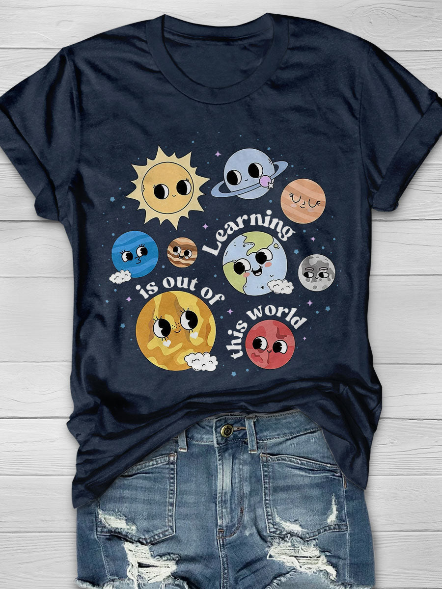 Solar System Teacher Print Short Sleeve T-shirt
