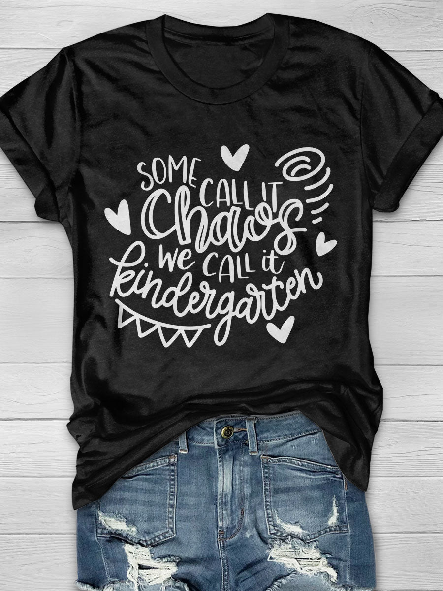 Kindergarten Teacher Print Short Sleeve T-shirt
