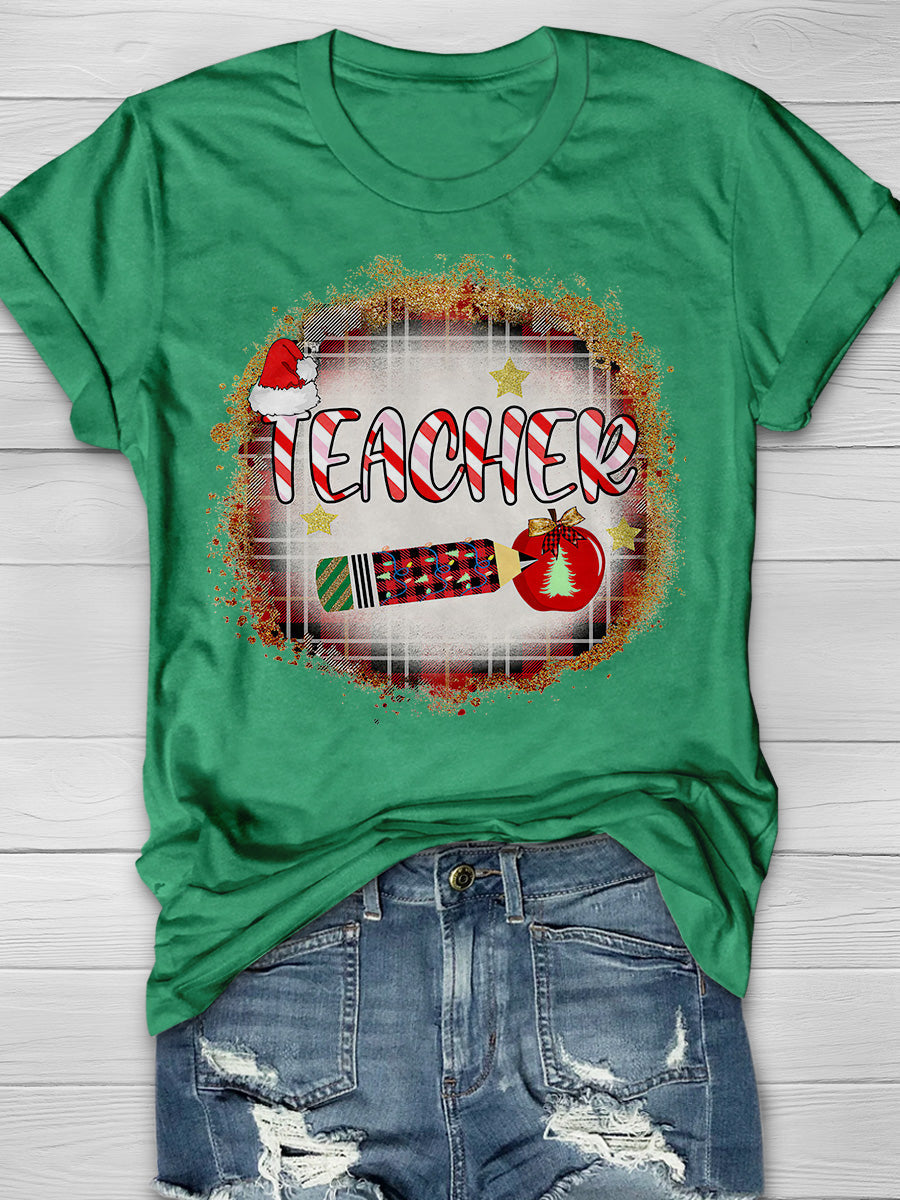 Teacher Christmas Print Graphic T-shirts