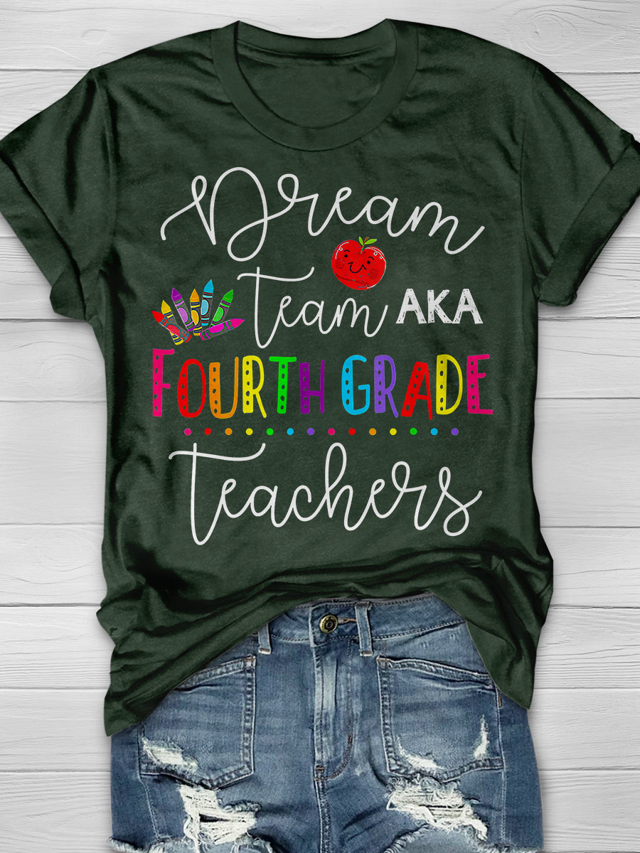 Dream Team Fourth Grade Print Graphic T-shirts