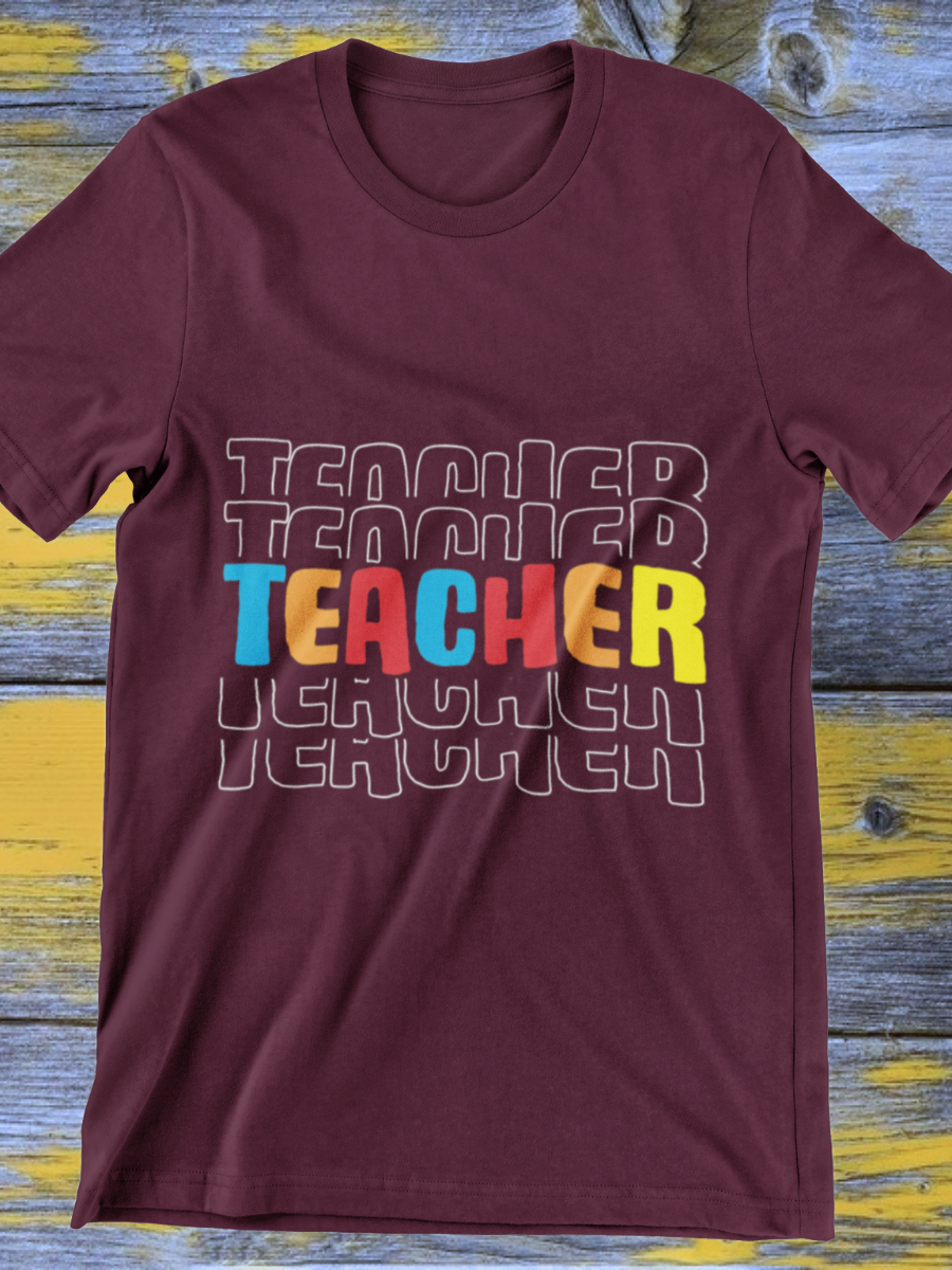 Colorful Teacher Graphic T-shirt