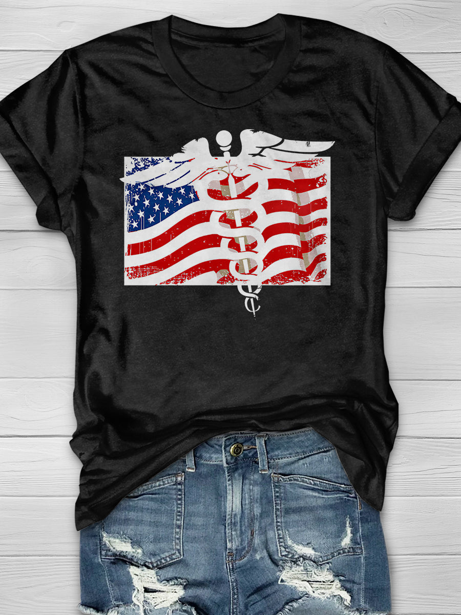 American Nurse Art Print Short Sleeve T-shirt